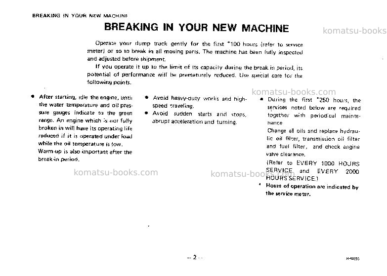 Komatsu hd465-3jpn Operation manual cover Page 3 Komatsu hd465-3jpn Operation manual cover Page 3