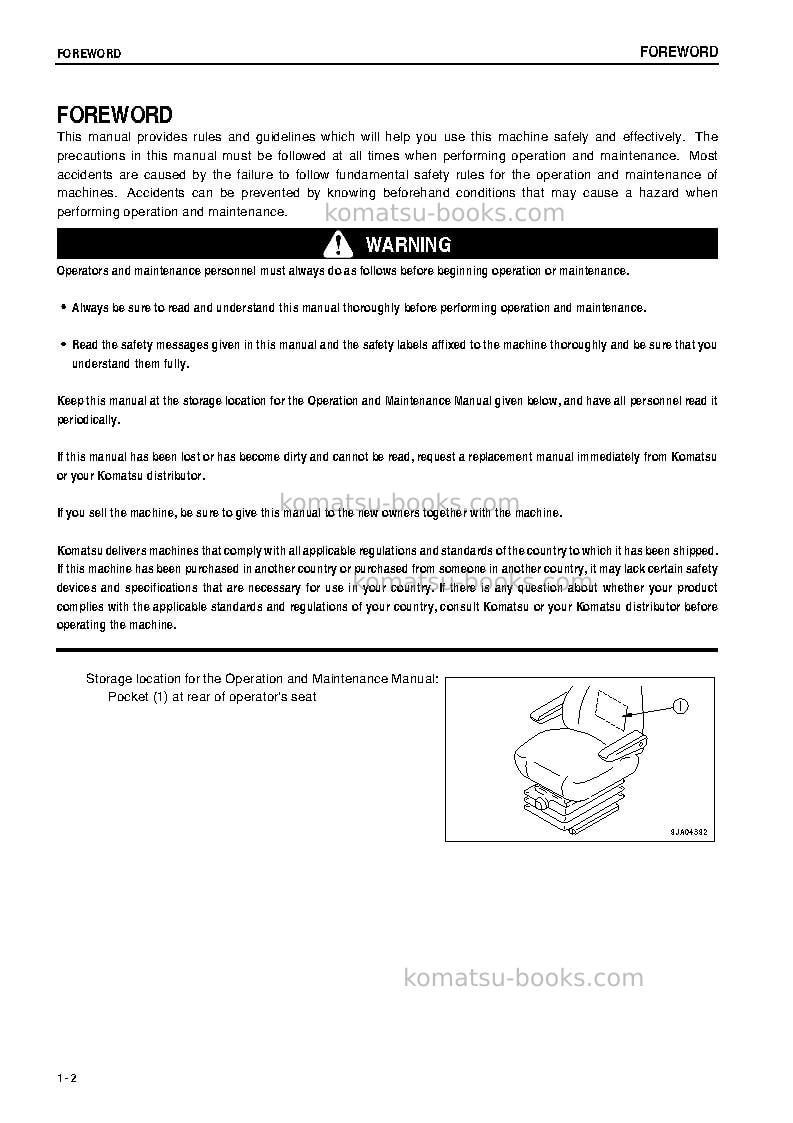 Komatsu wa250ptl-5jpn Operation manual cover Page 3