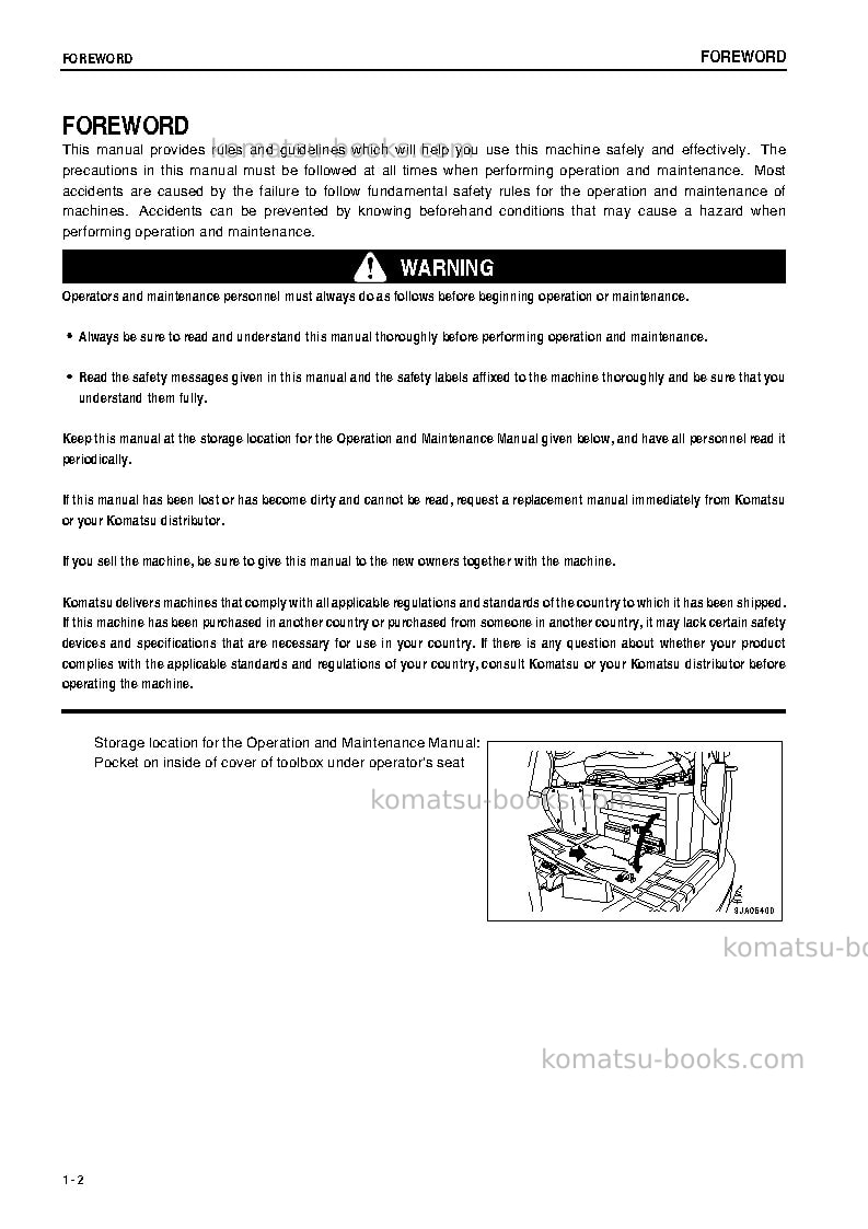 Komatsu pc35mr-2jpn-cab Operation manual cover Page 3 Komatsu pc35mr-2jpn-cab Operation manual cover Page 3