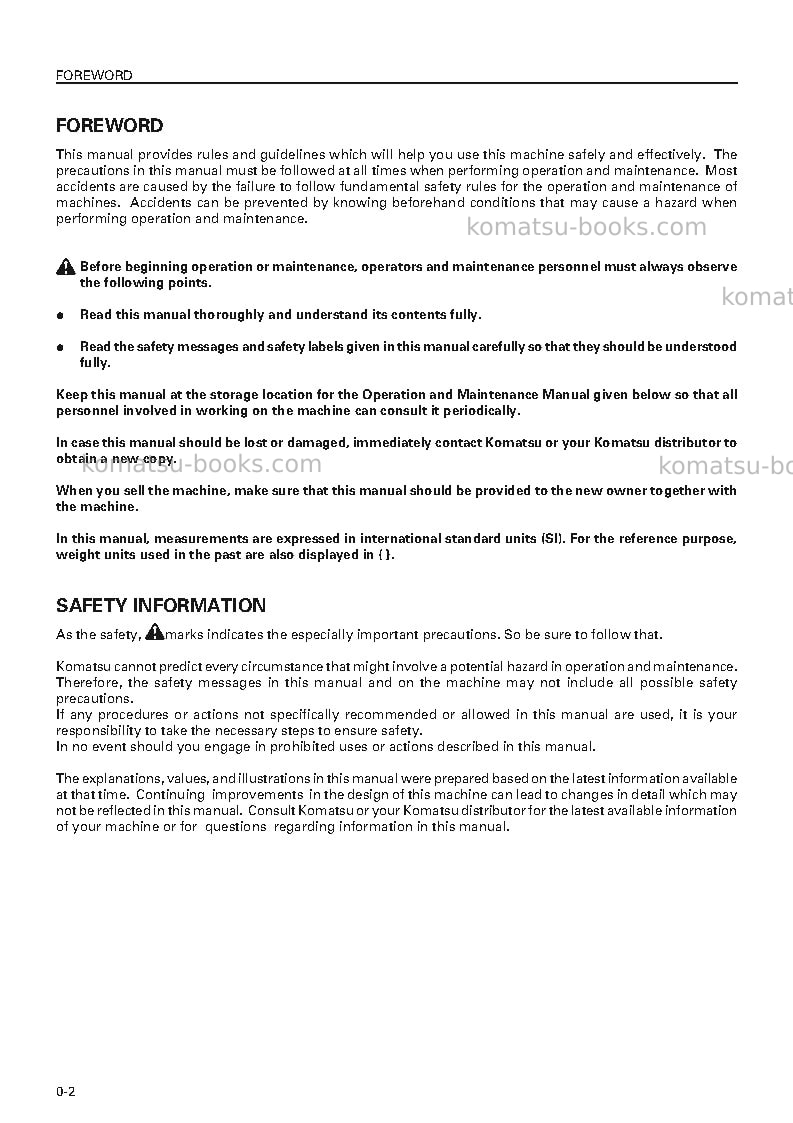 Komatsu sa6d140-h-1jpn Operation manual cover Page 3 Komatsu sa6d140-h-1jpn Operation manual cover Page 3
