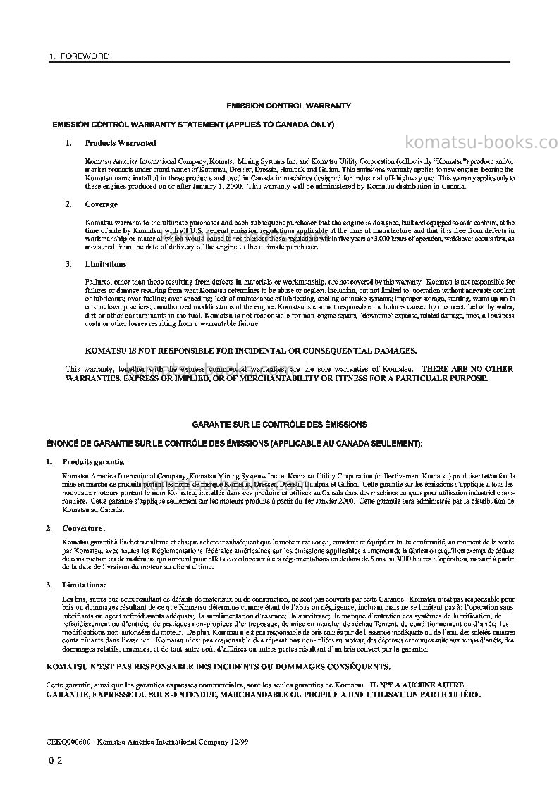 Komatsu pc120-6jpn Operation manual cover Page 3 Komatsu pc120-6jpn Operation manual cover Page 3