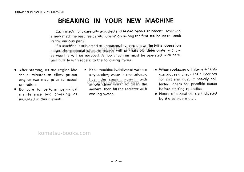 Komatsu eg85bs-1jpn Operation manual cover Page 3 Komatsu eg85bs-1jpn Operation manual cover Page 3
