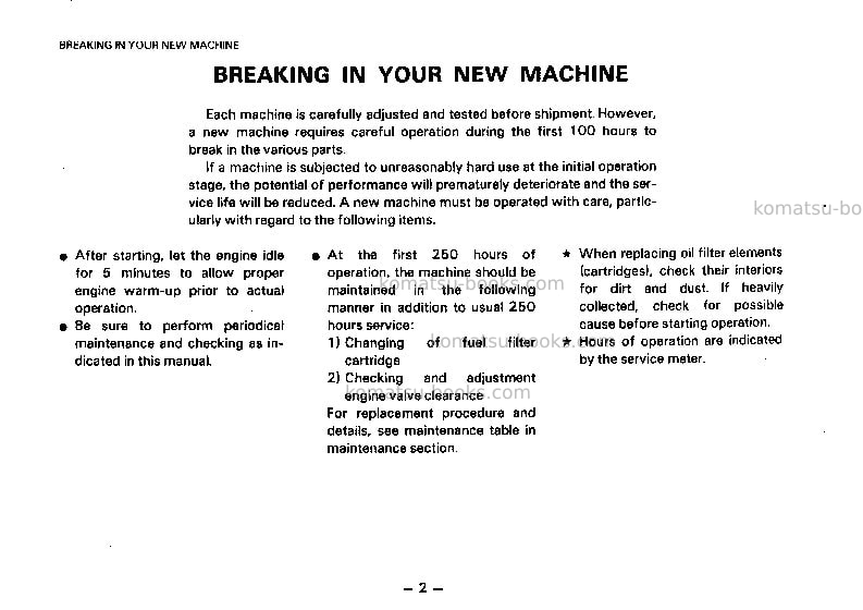 Komatsu eg275-2jpn Operation manual cover Page 3 Komatsu eg275-2jpn Operation manual cover Page 3