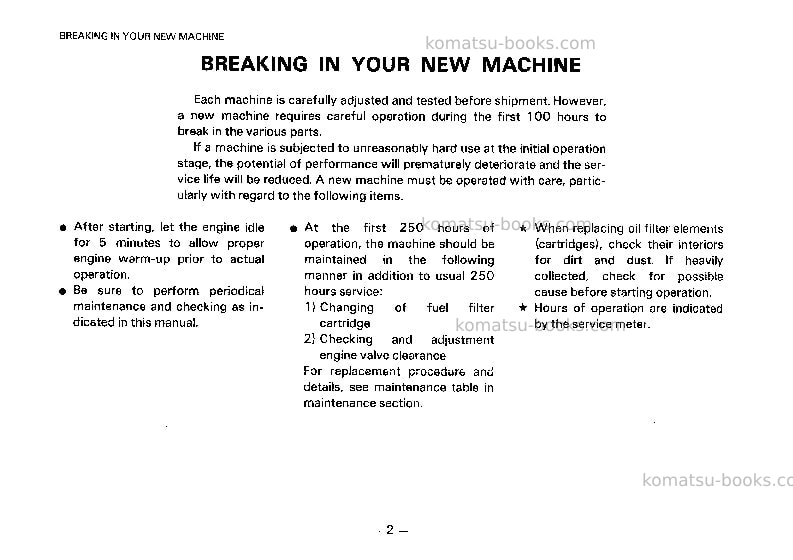 Komatsu eg275bs-2jpn Operation manual cover Page 3 Komatsu eg275bs-2jpn Operation manual cover Page 3