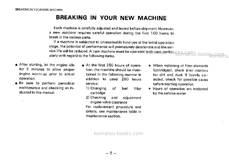 Komatsu eg300b-5jpn Operation manual cover Page 3 Komatsu eg300b-5jpn Operation manual cover Page 3