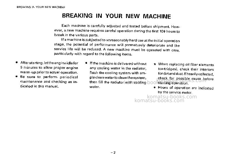 Komatsu eg400b-2jpn Operation manual cover Page 3 Komatsu eg400b-2jpn Operation manual cover Page 3