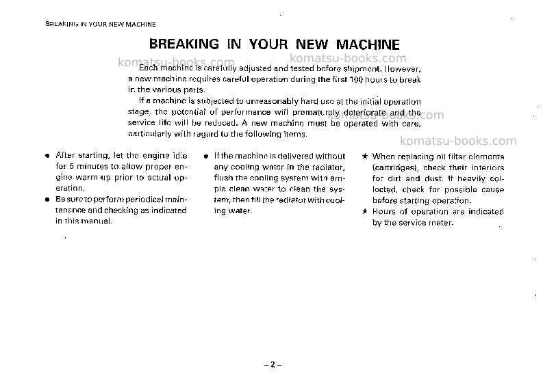 Komatsu eg580-1jpn Operation manual cover Page 3 Komatsu eg580-1jpn Operation manual cover Page 3