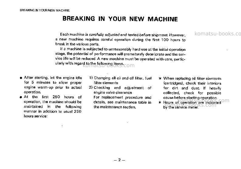 Komatsu eg200-3jpn Operation manual cover Page 3 Komatsu eg200-3jpn Operation manual cover Page 3