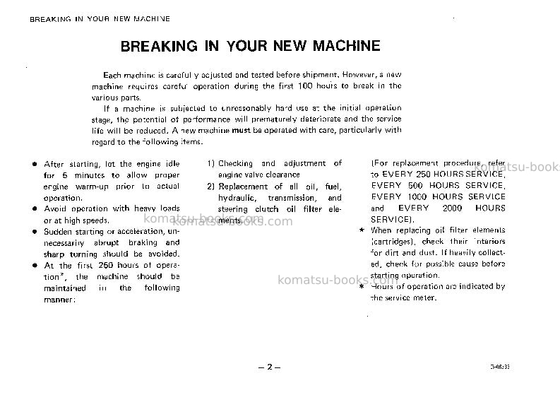Komatsu d75s-3jpn Operation manual cover Page 3