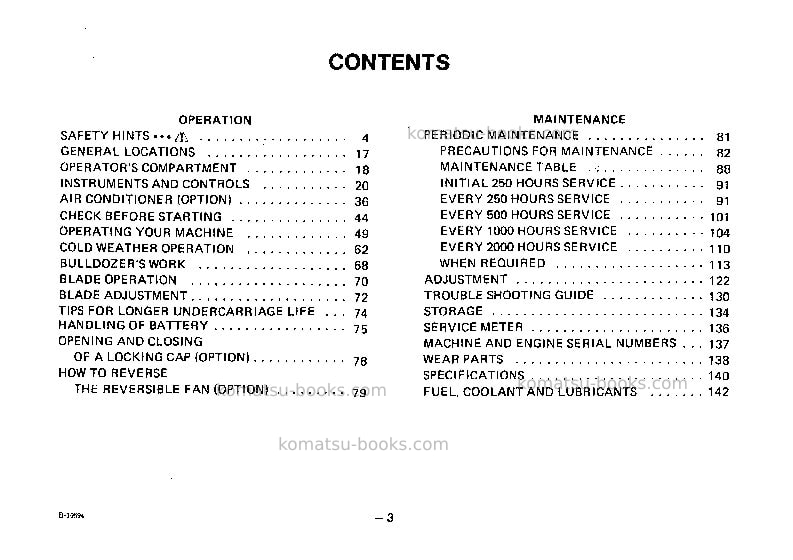 Komatsu d155a-1jpn Operation manual cover Page 3 Komatsu d155a-1jpn Operation manual cover Page 3