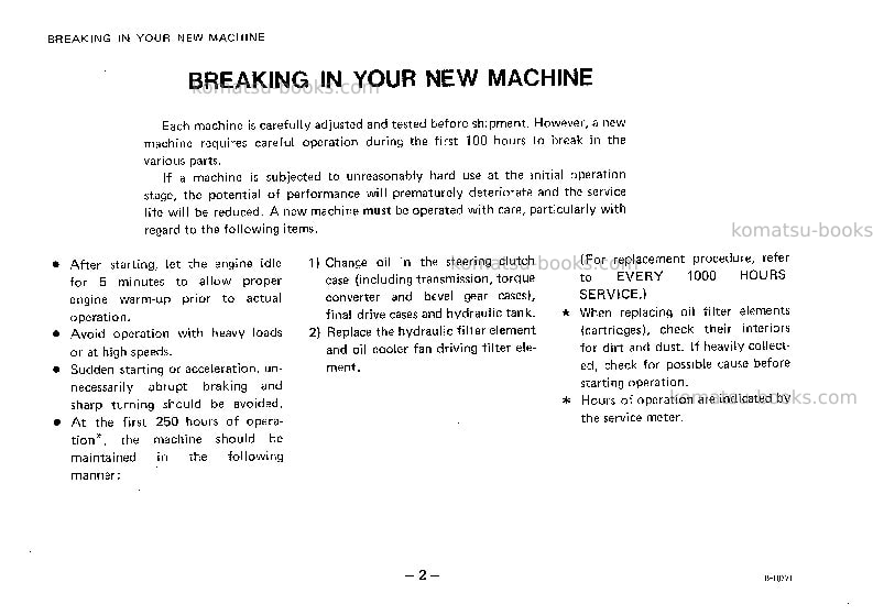 Komatsu d455a-1jpn Operation manual cover Page 3