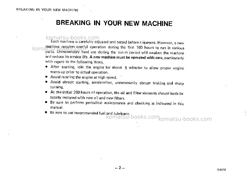 Komatsu gd605a-1jpn Operation manual cover Page 3 Komatsu gd605a-1jpn Operation manual cover Page 3