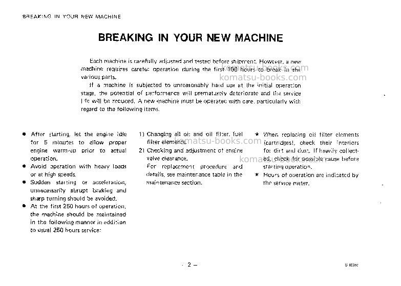 Komatsu gd505a-2jpn Operation manual cover Page 3