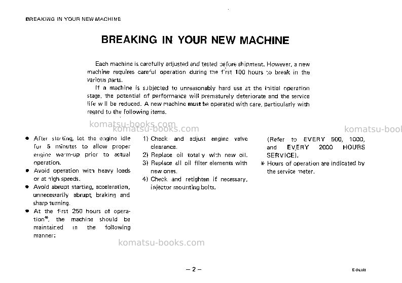 Komatsu hd180-4jpn Operation manual cover Page 3