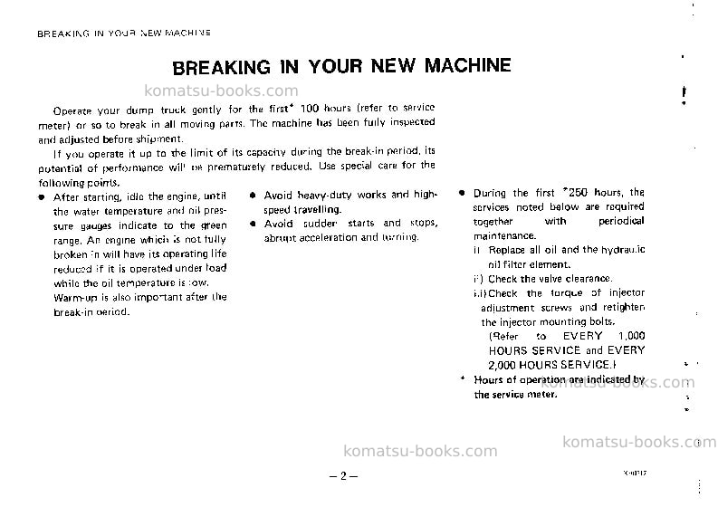 Komatsu hd320-3jpn Operation manual cover Page 3 Komatsu hd320-3jpn Operation manual cover Page 3