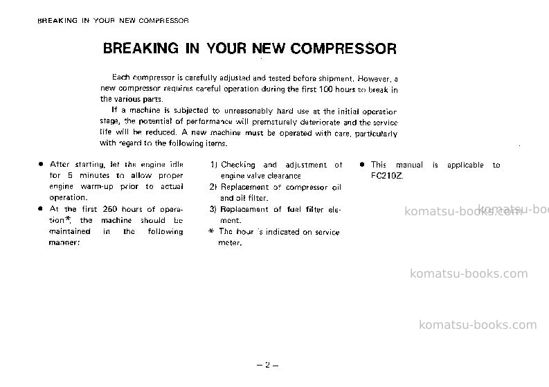 Komatsu ec210zs-1jpn Operation manual cover Page 3 Komatsu ec210zs-1jpn Operation manual cover Page 3