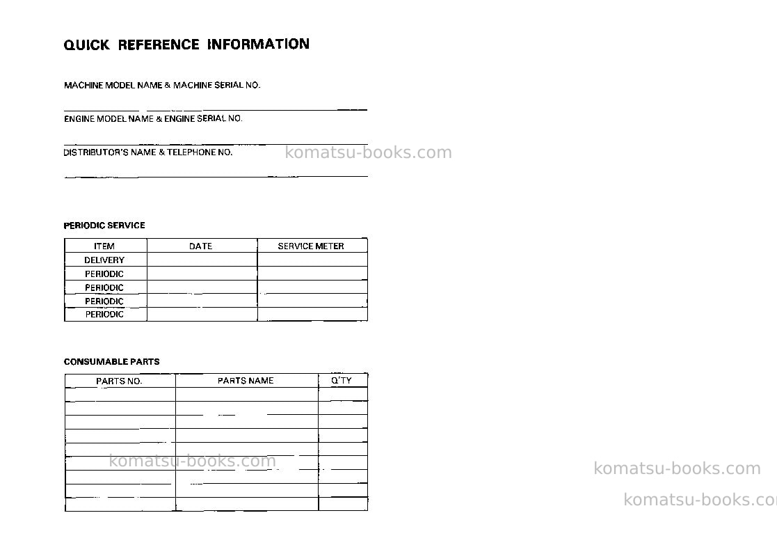 Komatsu pc240lc-3gbr-perkins Operation manual cover Page 3 Komatsu pc240lc-3gbr-perkins Operation manual cover Page 3