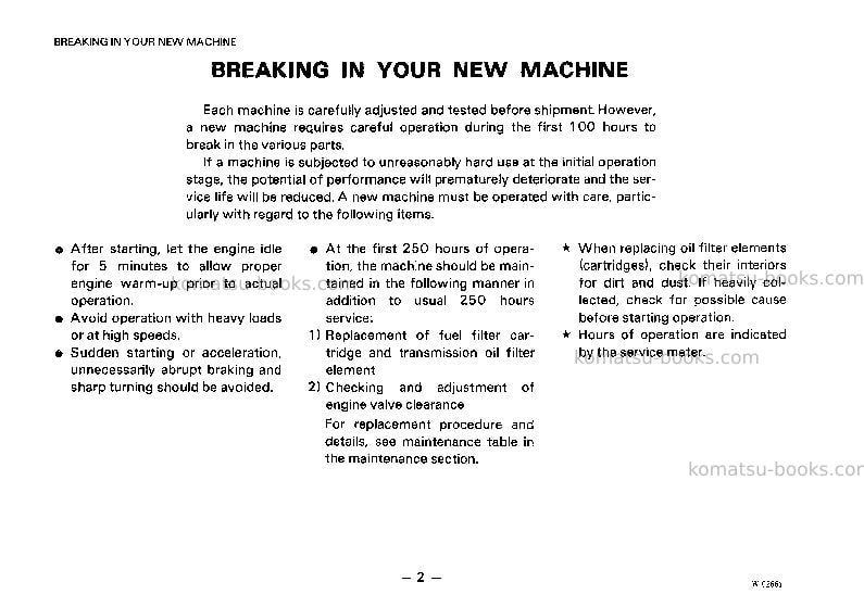 Komatsu wa250-1jpn-p Operation manual cover Page 3