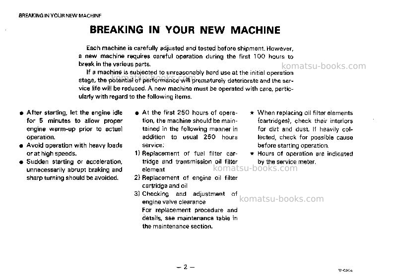 Komatsu wa180-1usa-l Operation manual cover Page 3