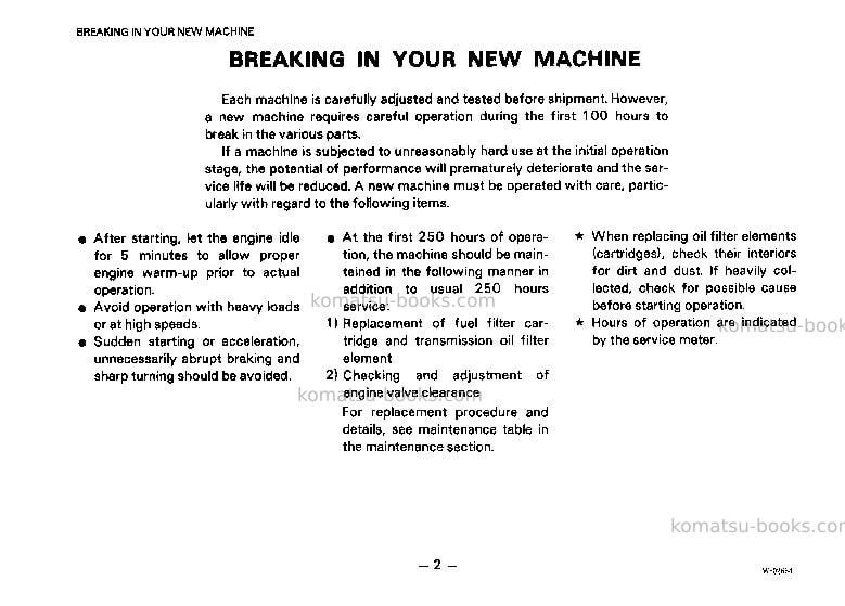 Komatsu wa250-1jpn Operation manual cover Page 3