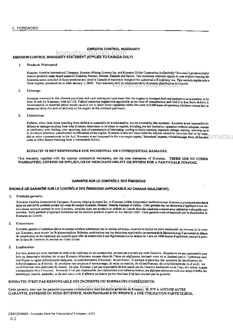 Komatsu hd405-6jpn-tm cntrl system Operation manual cover Page 3