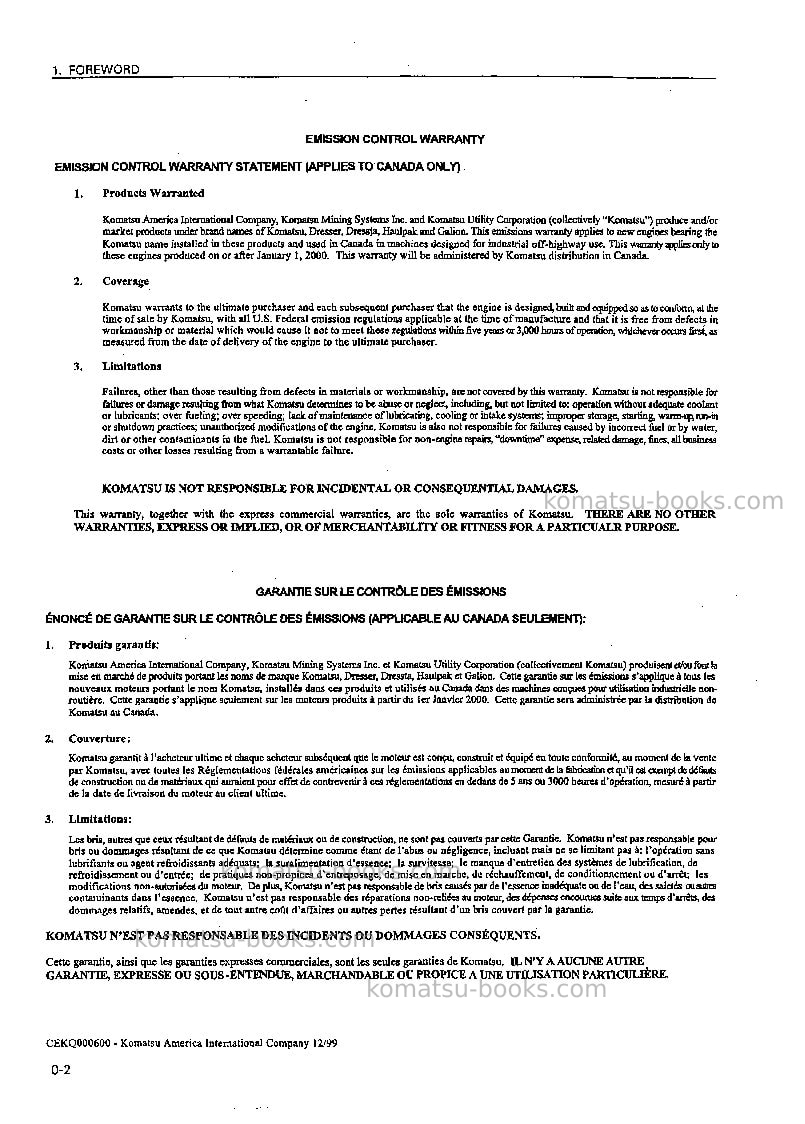 Komatsu hd465-5jpn-tm cntrl system Operation manual cover Page 3