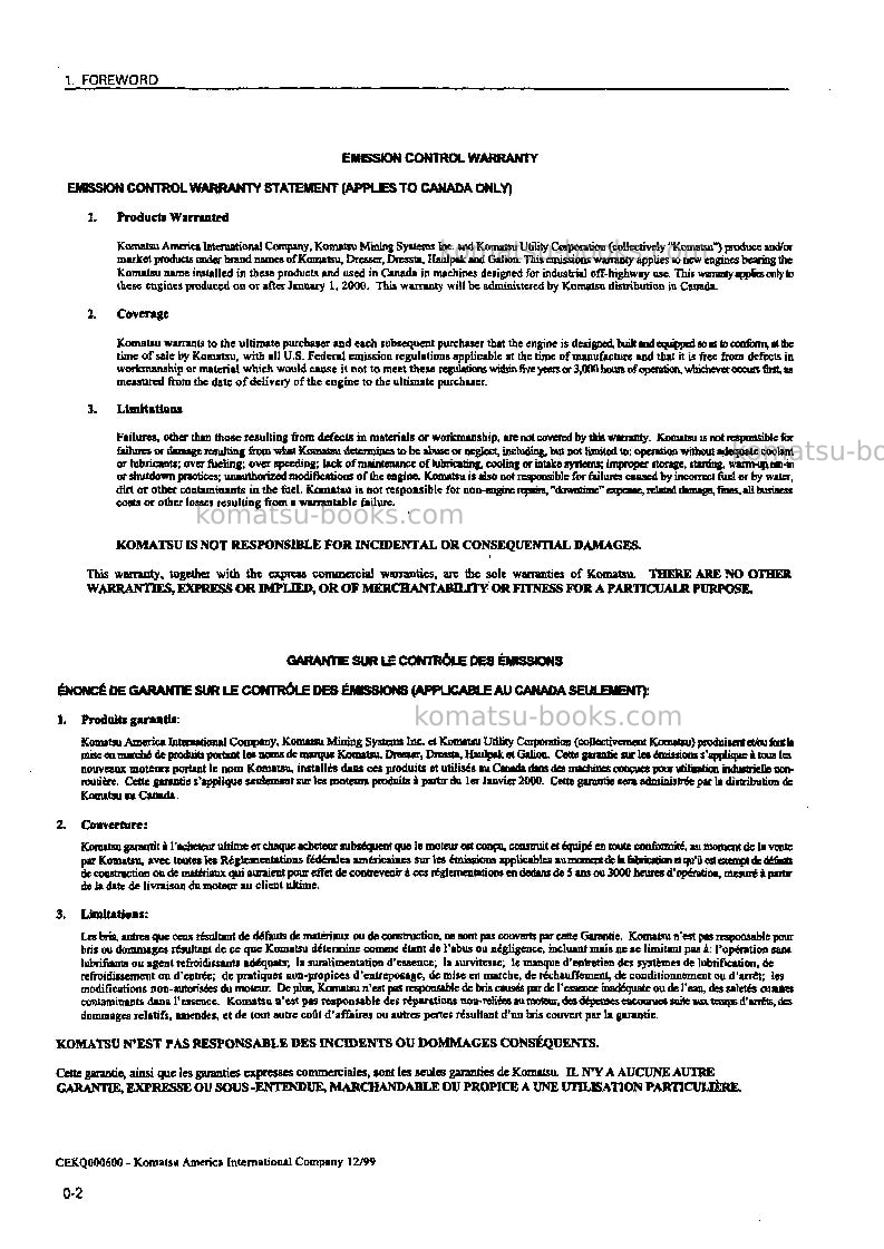 Komatsu hd785-5jpn-tm cntrl system Operation manual cover Page 3 Komatsu hd785-5jpn-tm cntrl system Operation manual cover Page 3