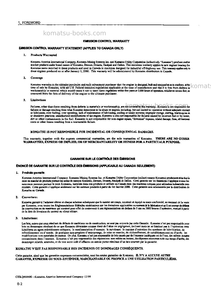 Komatsu hd985-5jpn-tm cntrl system Operation manual cover Page 3 Komatsu hd985-5jpn-tm cntrl system Operation manual cover Page 3