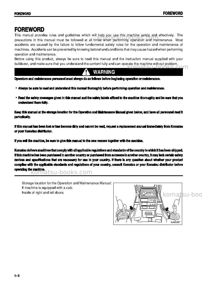 Komatsu dwt065-1jpn-towing winch Operation manual cover Page 3