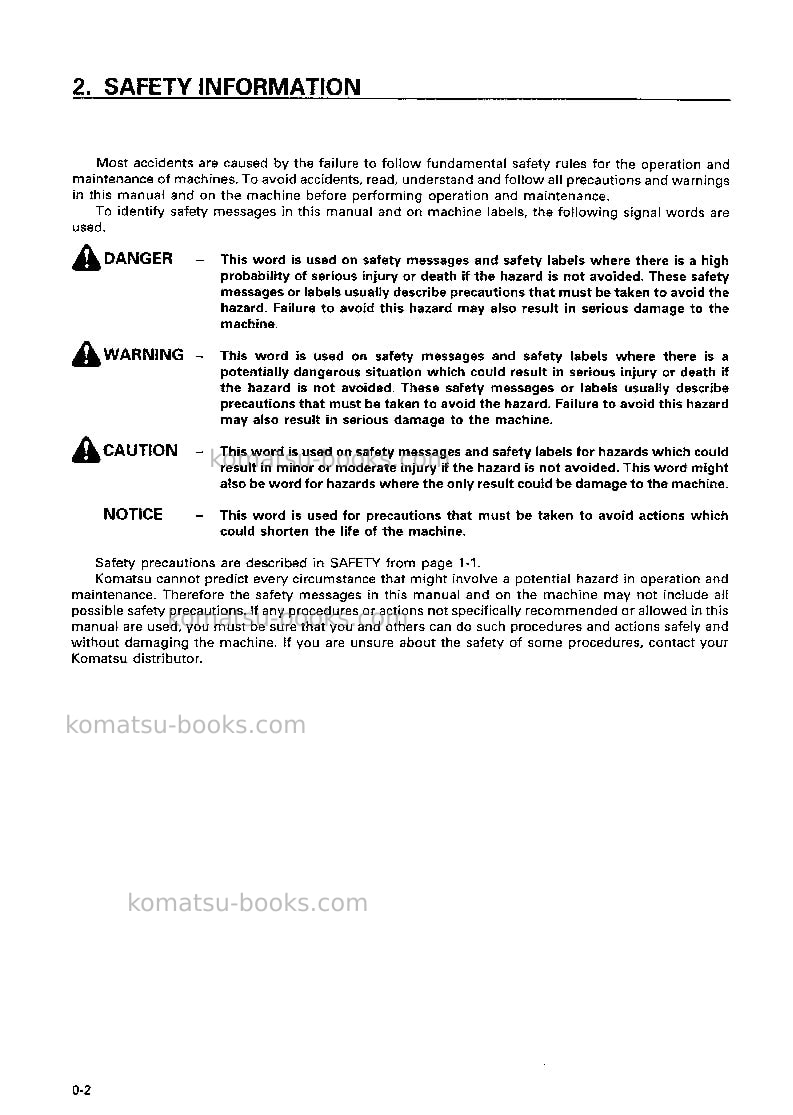 Komatsu d21p-7jpn-trimming dozer Operation manual cover Page 3