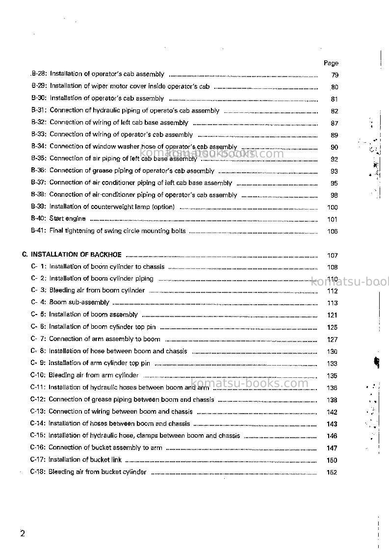 Komatsu pc1600-1jpn Field assembly manual cover Page 3