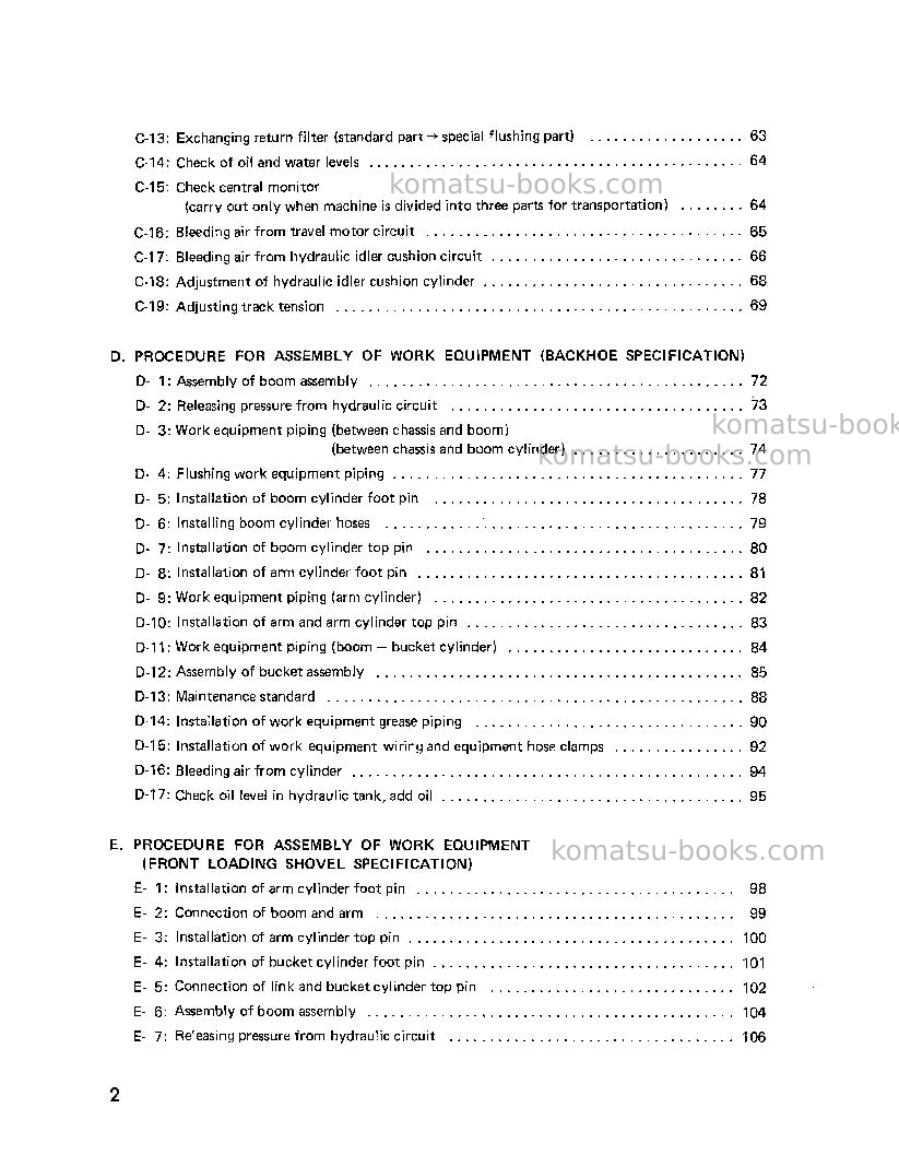 Komatsu pc1000se-1jpn Field assembly manual cover Page 3 Komatsu pc1000se-1jpn Field assembly manual cover Page 3