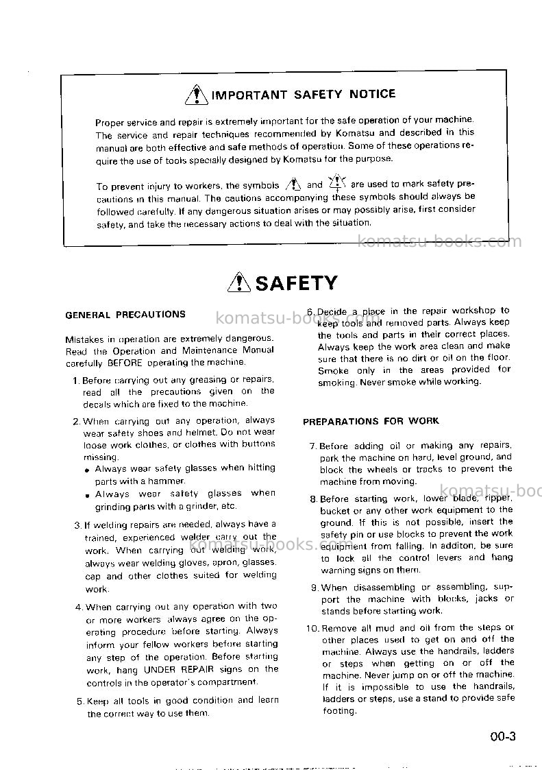 Komatsu 4d130-1jpn Repair & maintenance cover Page 3 Komatsu 4d130-1jpn Repair & maintenance cover Page 3