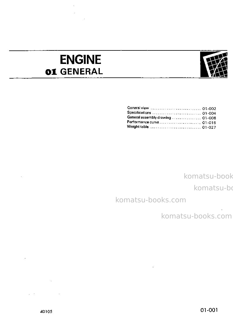 Komatsu 4d105-3jpn-c Repair & maintenance cover Page 3 Komatsu 4d105-3jpn-c Repair & maintenance cover Page 3