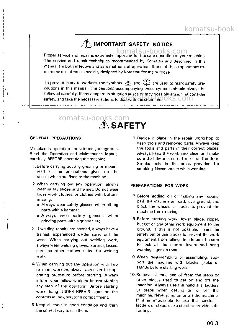 Komatsu sa6d125-1jpn-for ksp Repair & maintenance cover Page 3