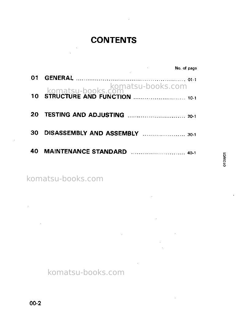 Komatsu pc75uu-1jpn Repair & maintenance cover Page 3 Komatsu pc75uu-1jpn Repair & maintenance cover Page 3