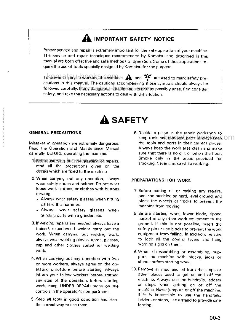 Komatsu wa30-5jpn Repair & maintenance cover Page 3 Komatsu wa30-5jpn Repair & maintenance cover Page 3
