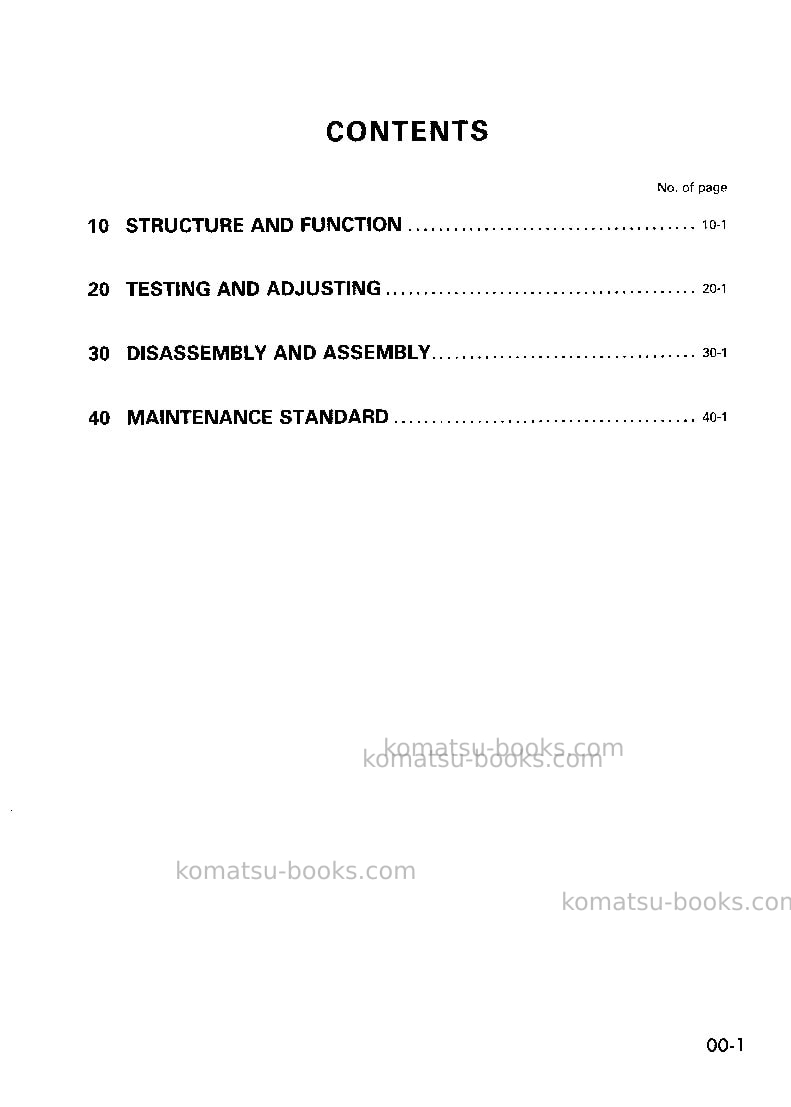 Komatsu d70le-8jpn Repair & maintenance cover Page 3 Komatsu d70le-8jpn Repair & maintenance cover Page 3