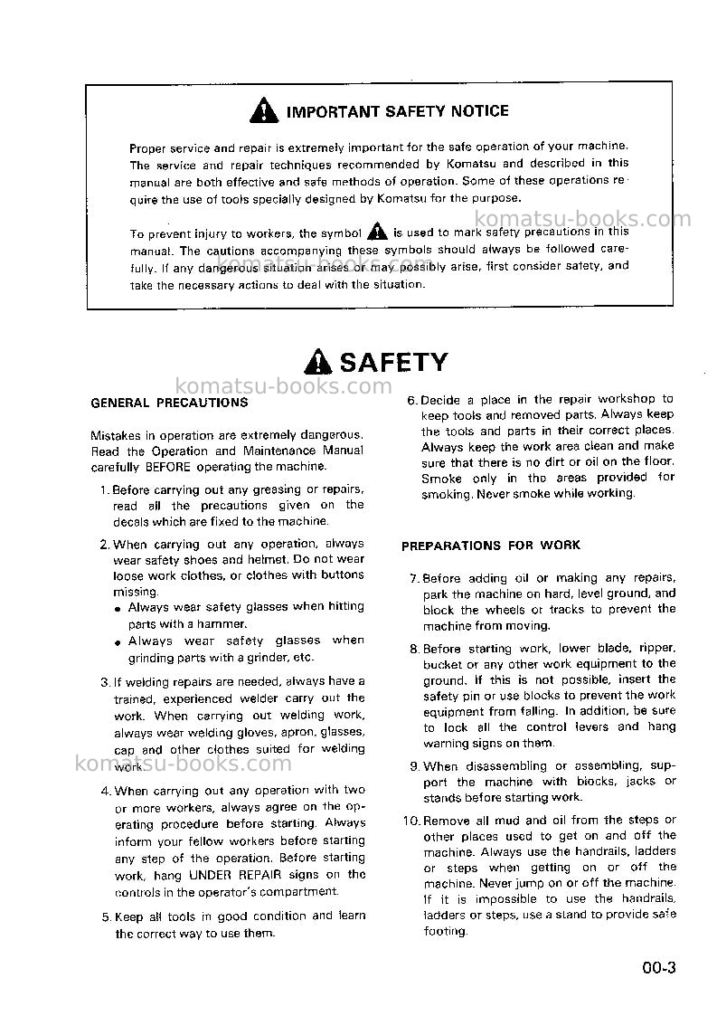 Komatsu 3d72-2jpn Repair & maintenance cover Page 3
