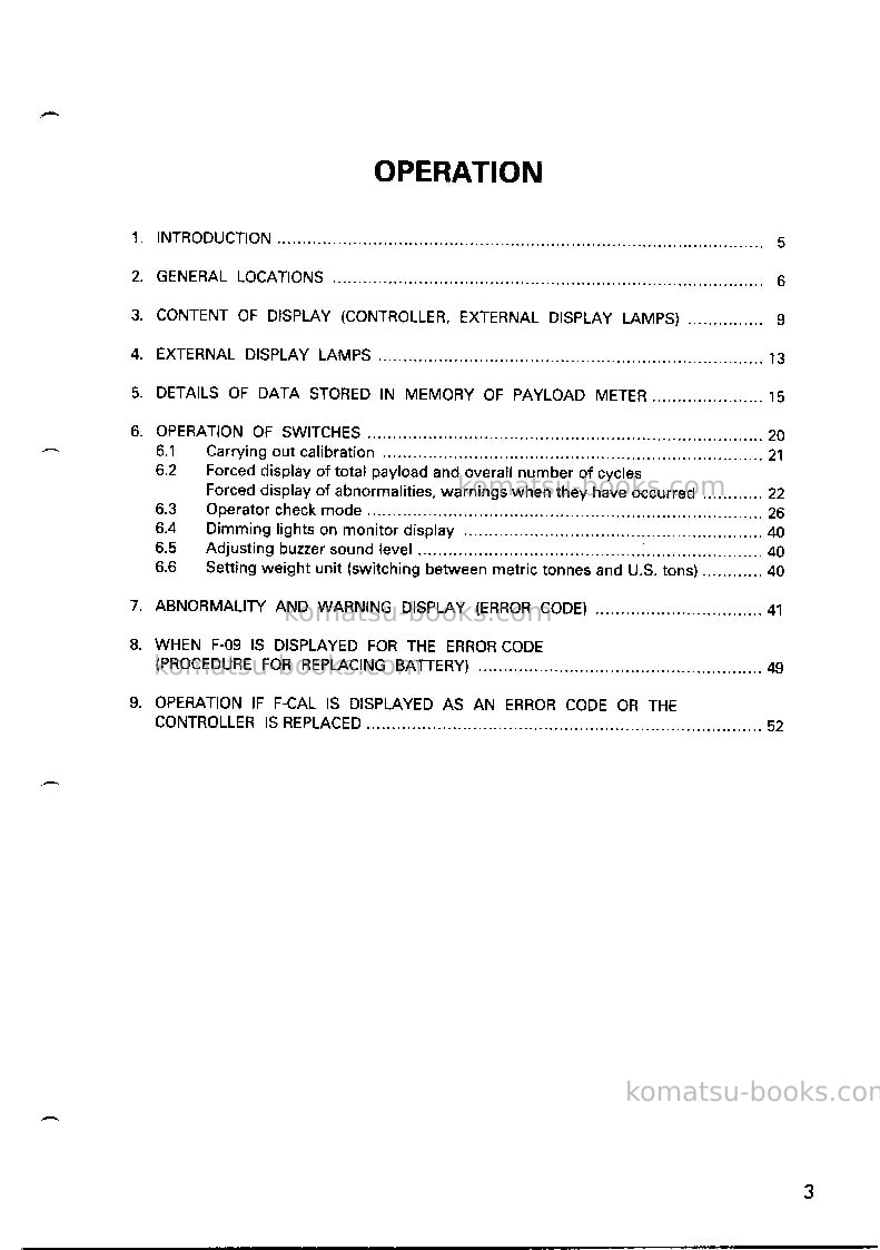 Komatsu hd785-3jpn-payload meter Repair & maintenance cover Page 3 Komatsu hd785-3jpn-payload meter Repair & maintenance cover Page 3