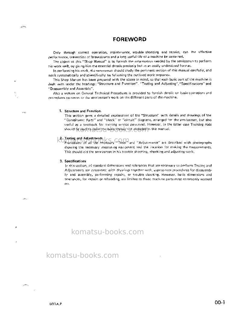 Komatsu d31p-16jpn Repair & maintenance cover Page 3 Komatsu d31p-16jpn Repair & maintenance cover Page 3