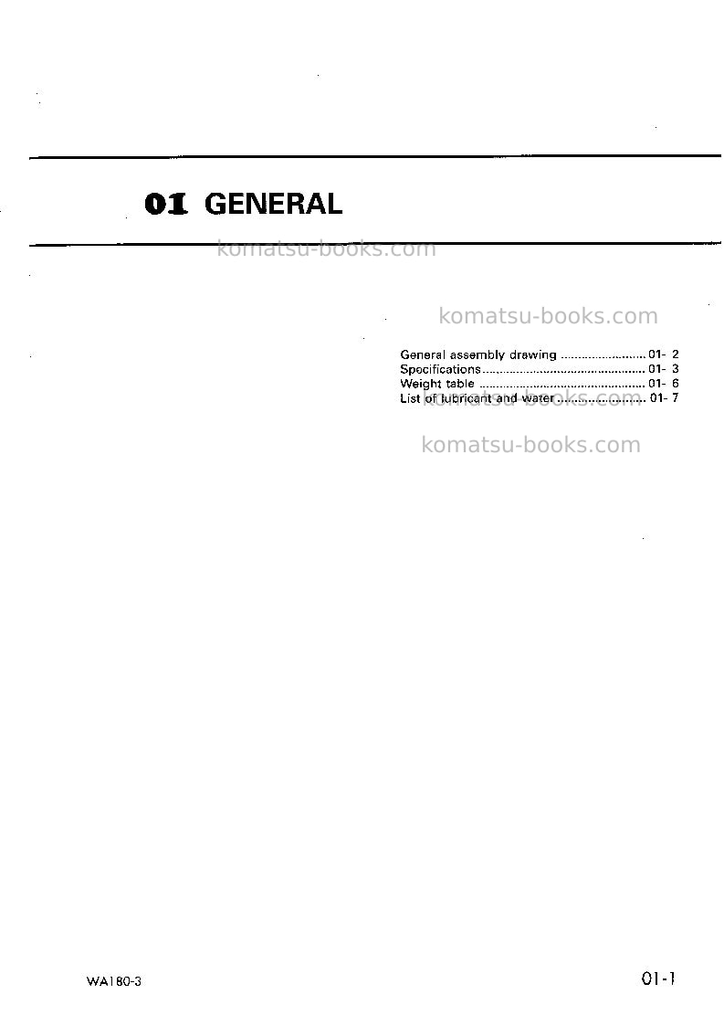 Komatsu wa180-3deu Repair & maintenance cover Page 3 Komatsu wa180-3deu Repair & maintenance cover Page 3