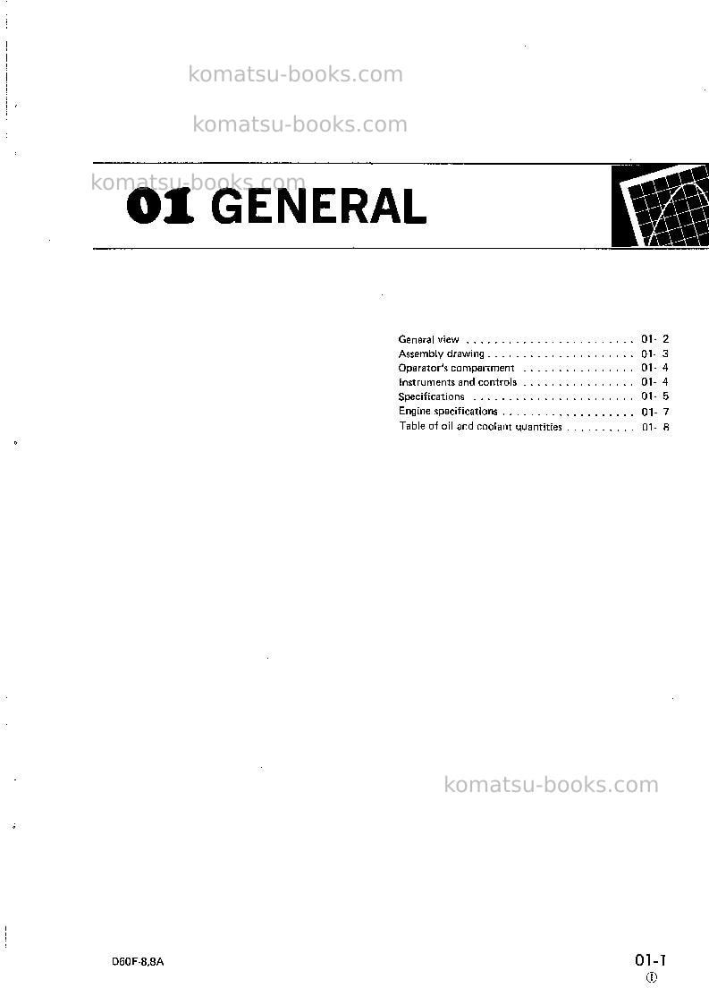 Komatsu d60f-8jpn-a Repair & maintenance cover Page 3