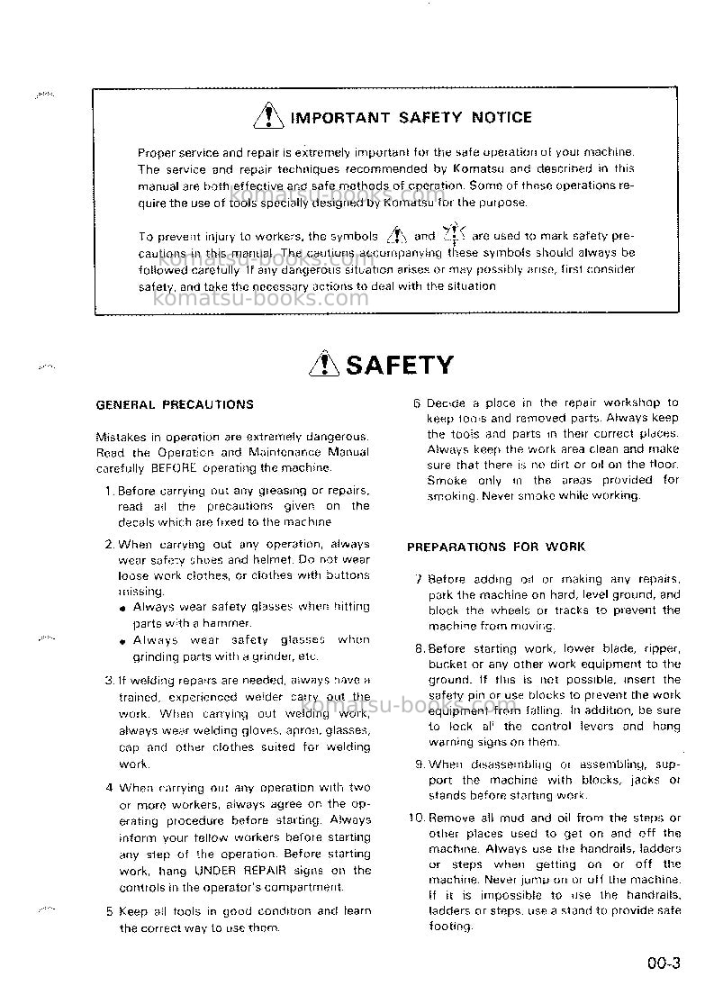 Komatsu d80p-18jpn Repair & maintenance cover Page 3 Komatsu d80p-18jpn Repair & maintenance cover Page 3