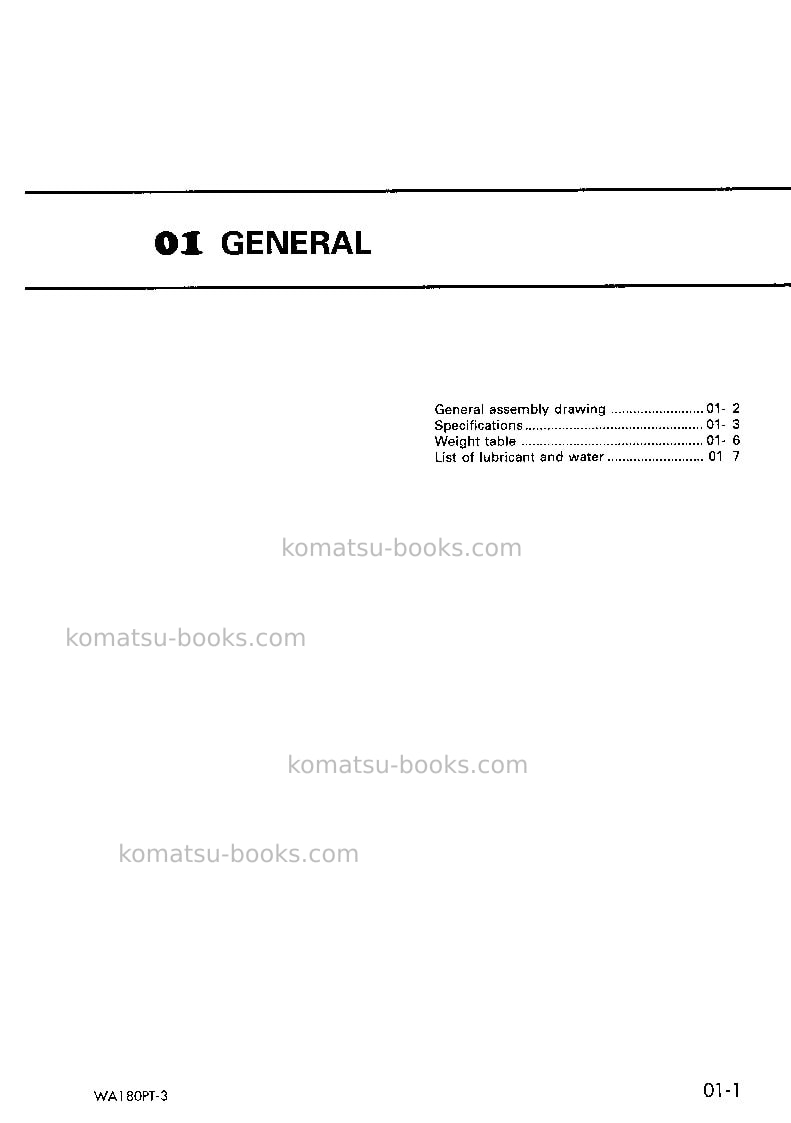 Komatsu wa180pt-3jpn Repair & maintenance cover Page 3
