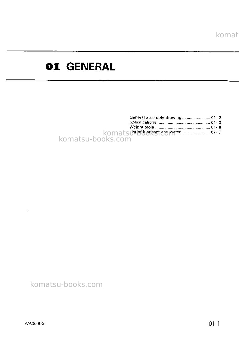 Komatsu wa300l-3jpn Repair & maintenance cover Page 3 Komatsu wa300l-3jpn Repair & maintenance cover Page 3
