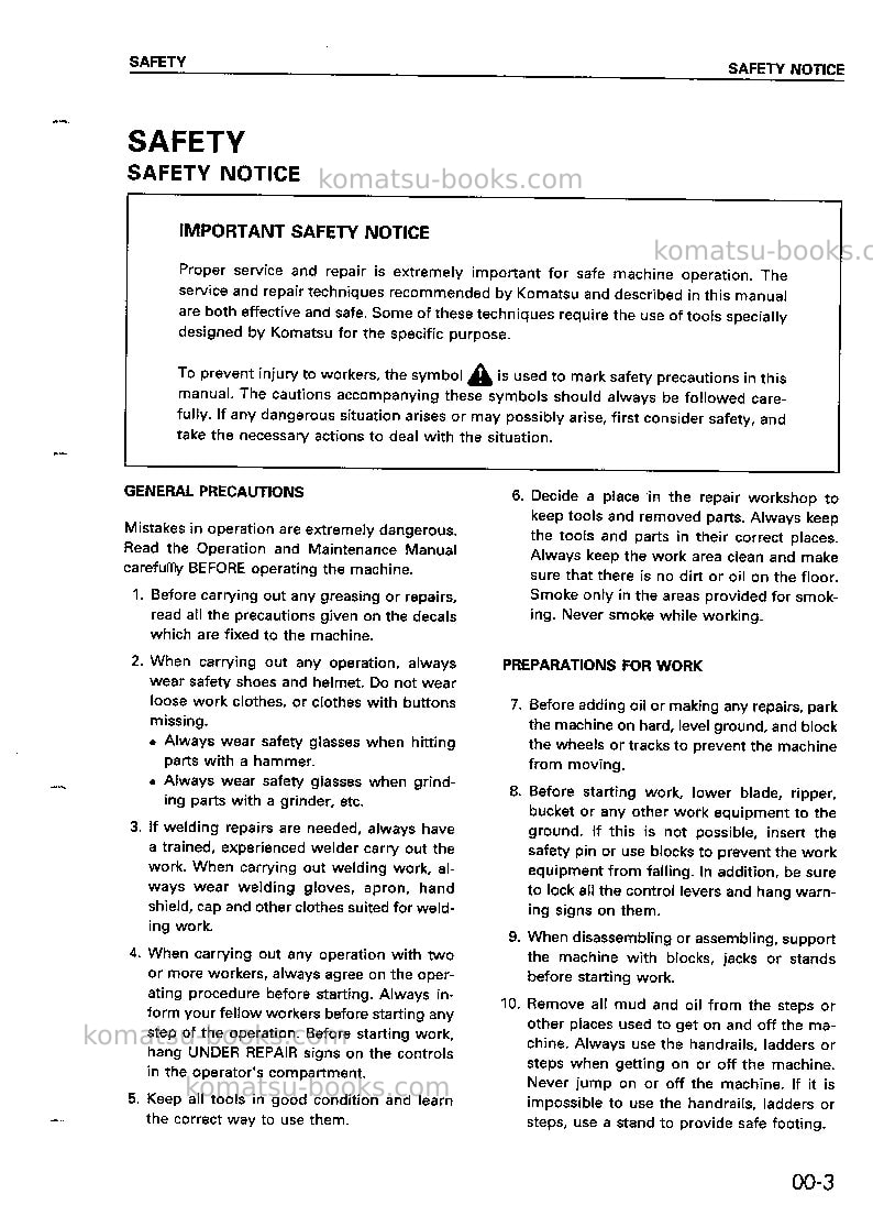 Komatsu wa120-3jpn-d Repair & maintenance cover Page 3