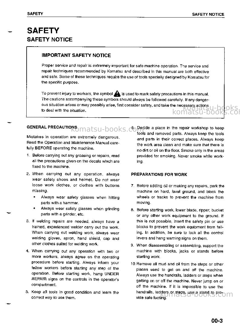 Komatsu d475a-3jpn Repair & maintenance cover Page 3 Komatsu d475a-3jpn Repair & maintenance cover Page 3