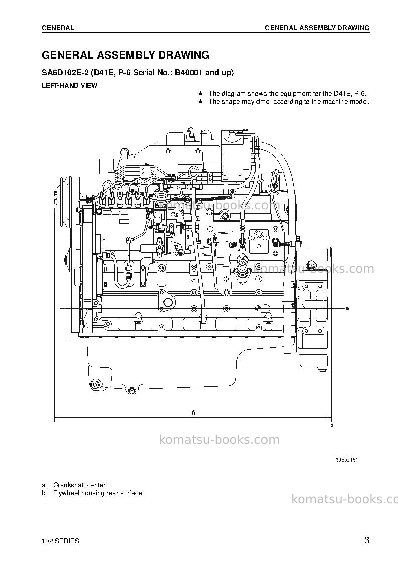 Komatsu 102 seriesbra Repair & maintenance cover Page 3 Komatsu 102 seriesbra Repair & maintenance cover Page 3