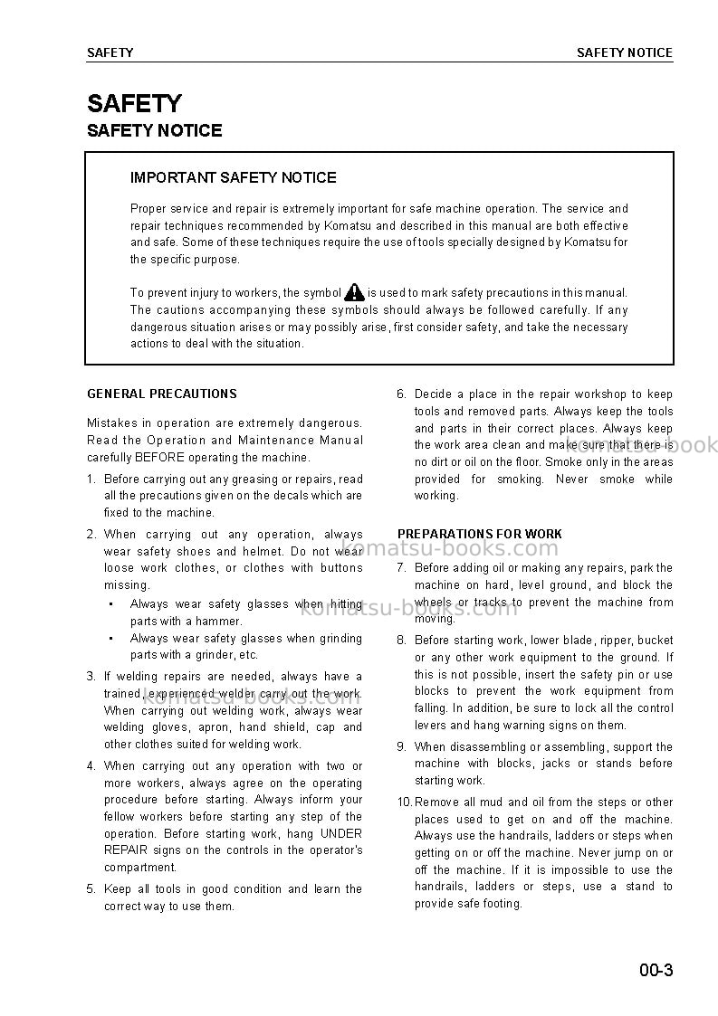Komatsu d275ax-5jpn-landfill Repair & maintenance cover Page 3